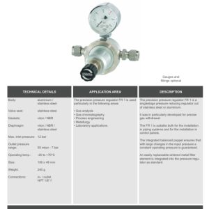 Regulator Hornung FR 1 - Precision pressure regulator