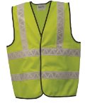 Safety Vest-SV4R4KZO(2x Horizontal + 2x Vertical Silver T/C Reglective Tape)
