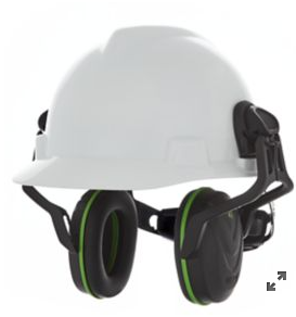 MSA Helmet Earmuff, V-Gard® Cap Mounted Hearing Protection 10190357