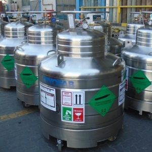 Helium liquid in dewar